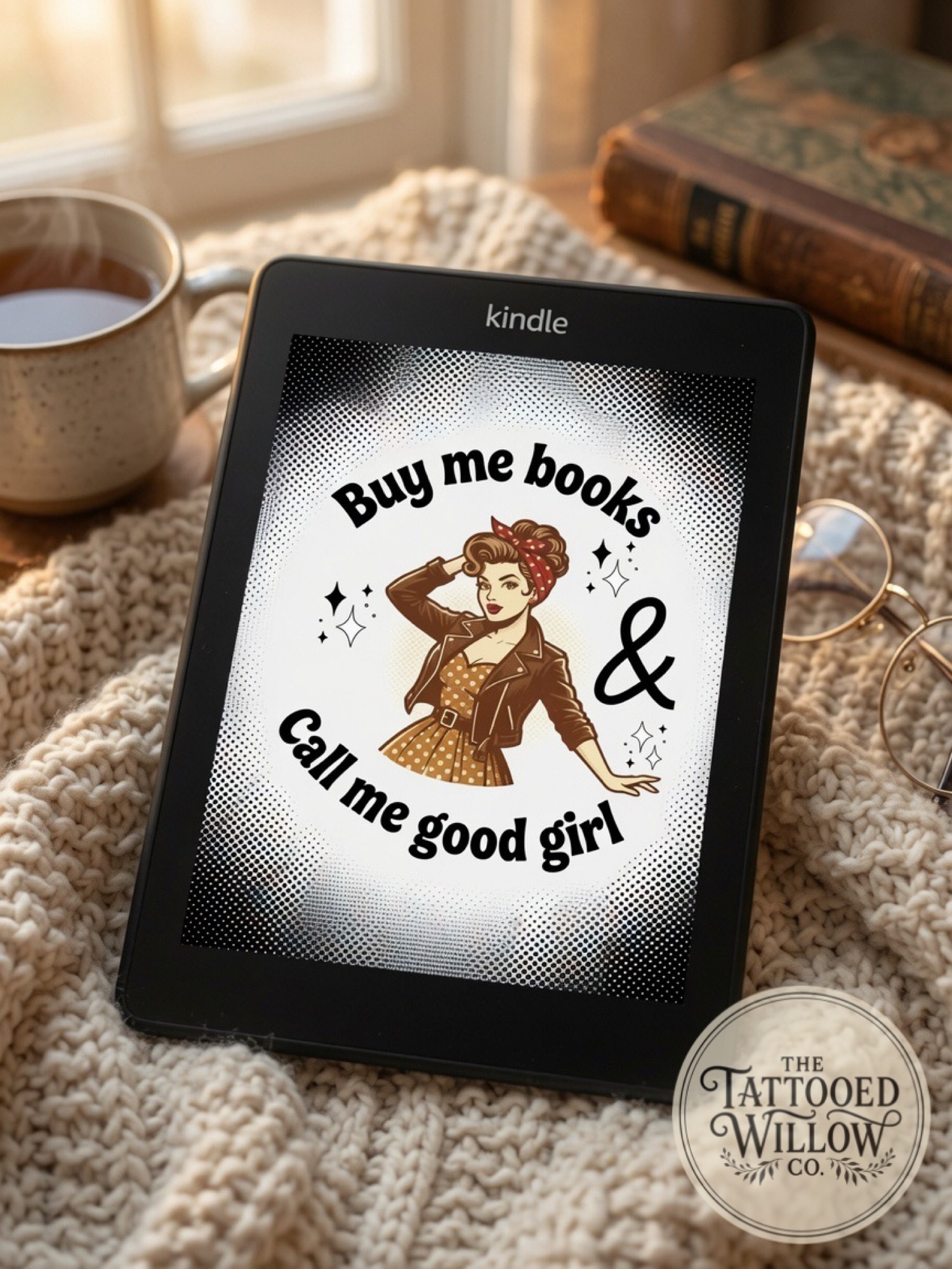 Buy Me Books cozy blanket with coffee