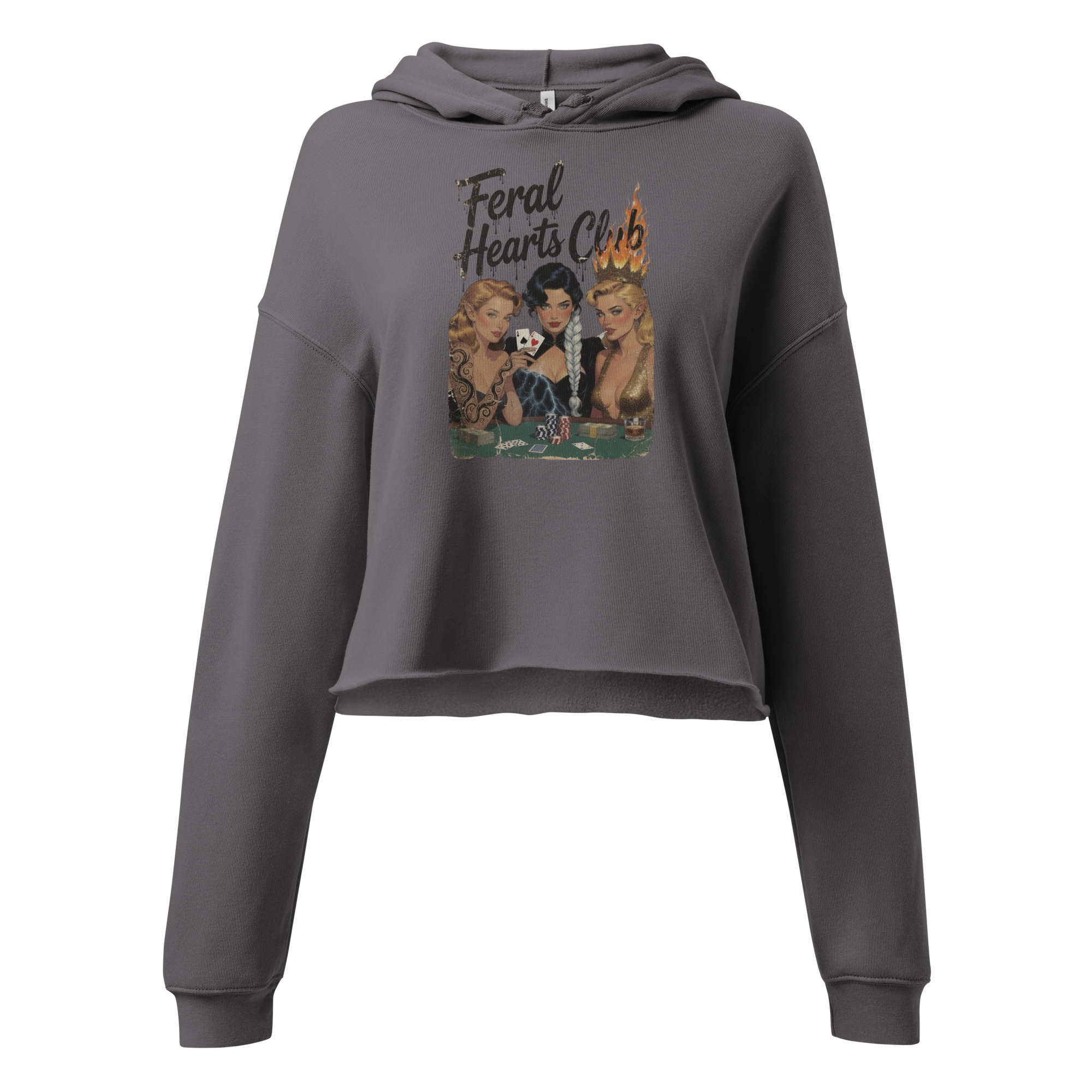 Feral Hearts Club Cropped Hoodie