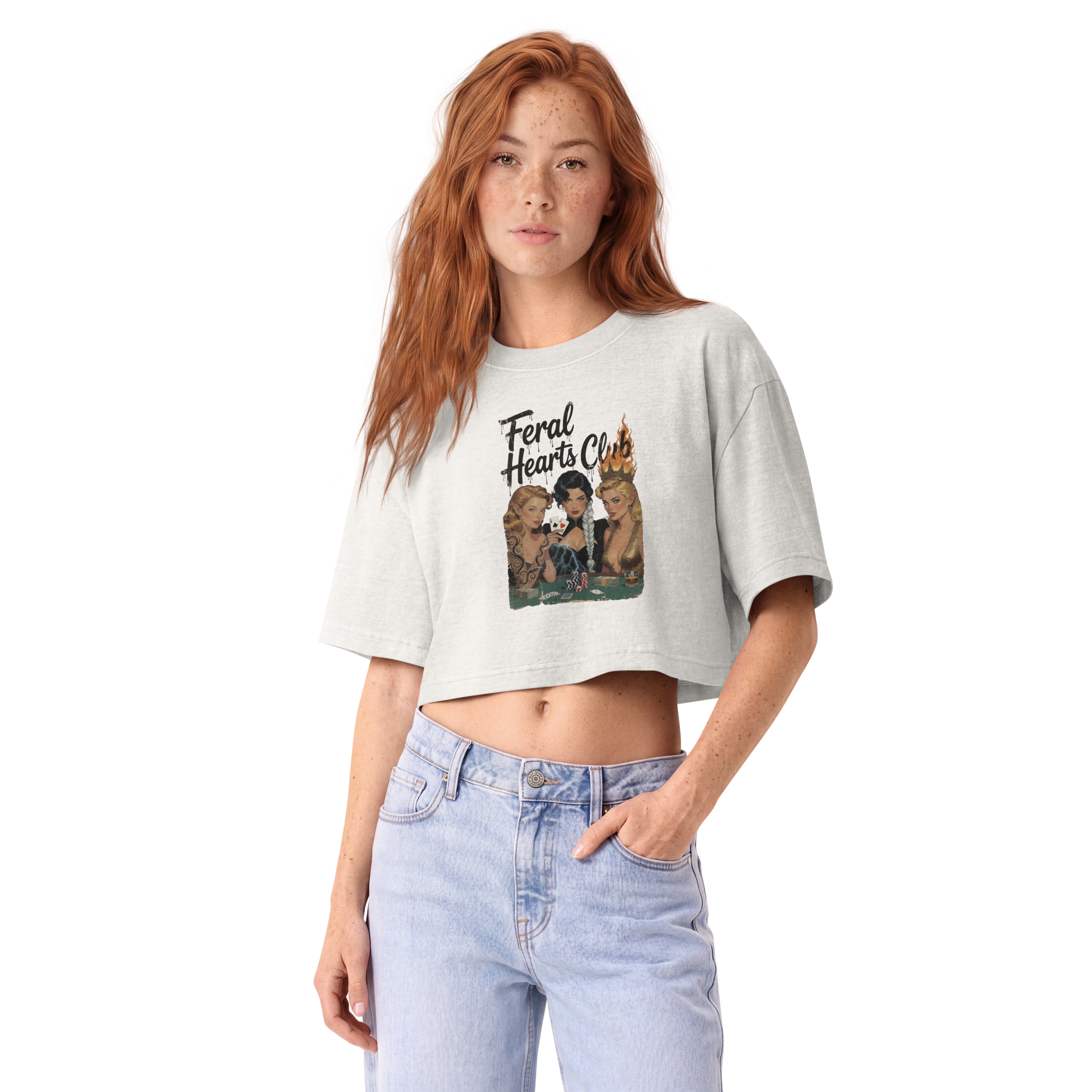 Feral Hearts Club Cropped Tee front